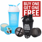Nutrigize 3-Compartment Shaker Bottle with container For Pills And Powder, 600 ml