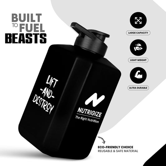 Nutrigize Leakproof Gallon Water Bottle with Handle, 2 Litre