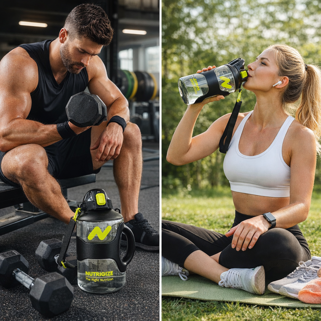 Sports Gallon Water Bottle 2.2 Litre | BPA Free Leak Proof Gym Gallon Water Bottle for Men & Women