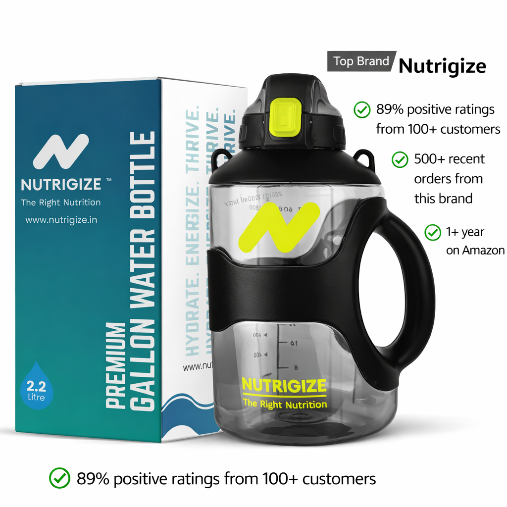 Sports Gallon Water Bottle 2.2 Litre | BPA Free Leak Proof Gym Gallon Water Bottle for Men & Women