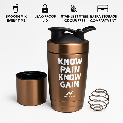 Premium Stainless Steel Shaker for Smooth, Lump-Free Shakes — Built for Everyday Athletes | Nutrigize