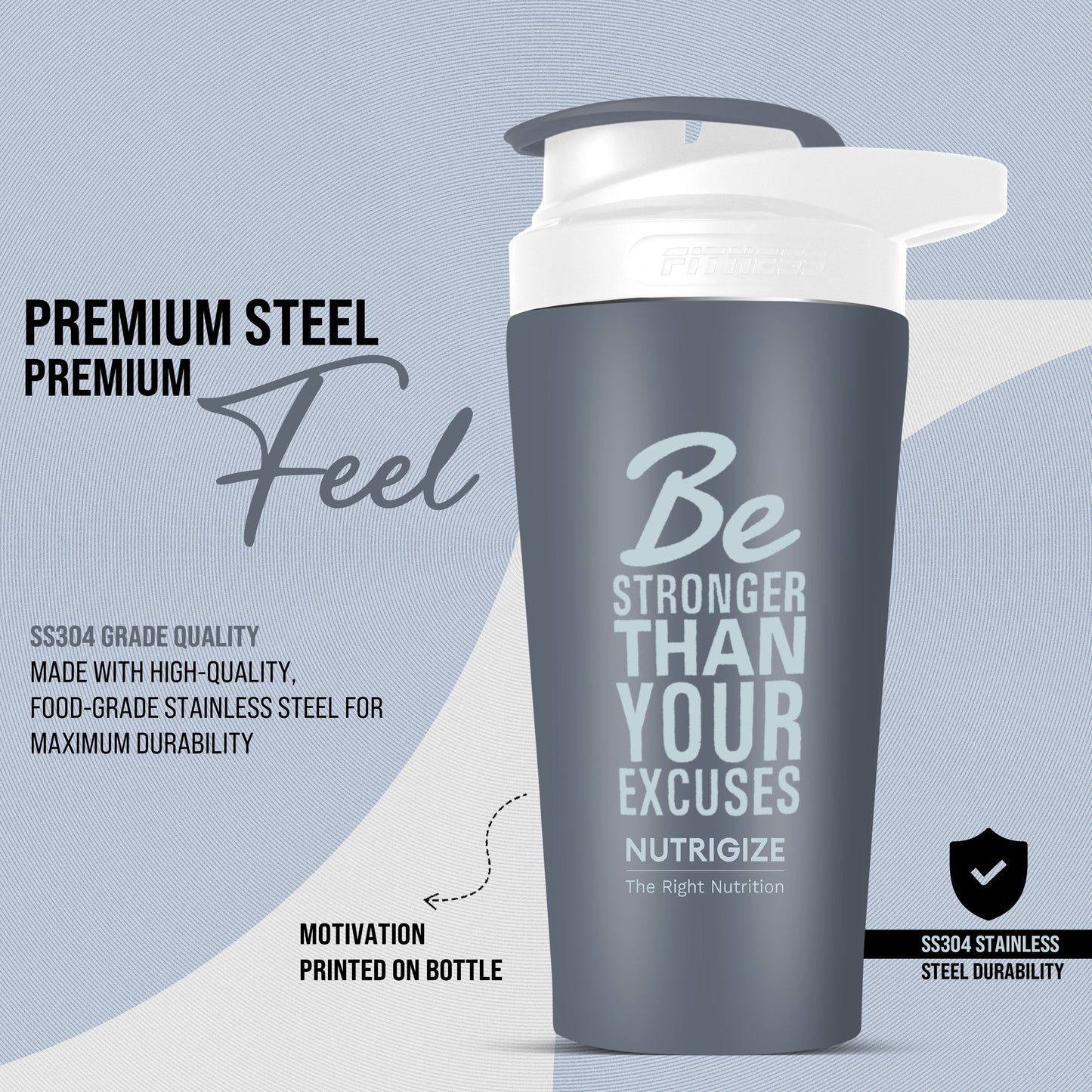 Stainless Steel Shaker 700ml – leak proof 304 SS food grade steel