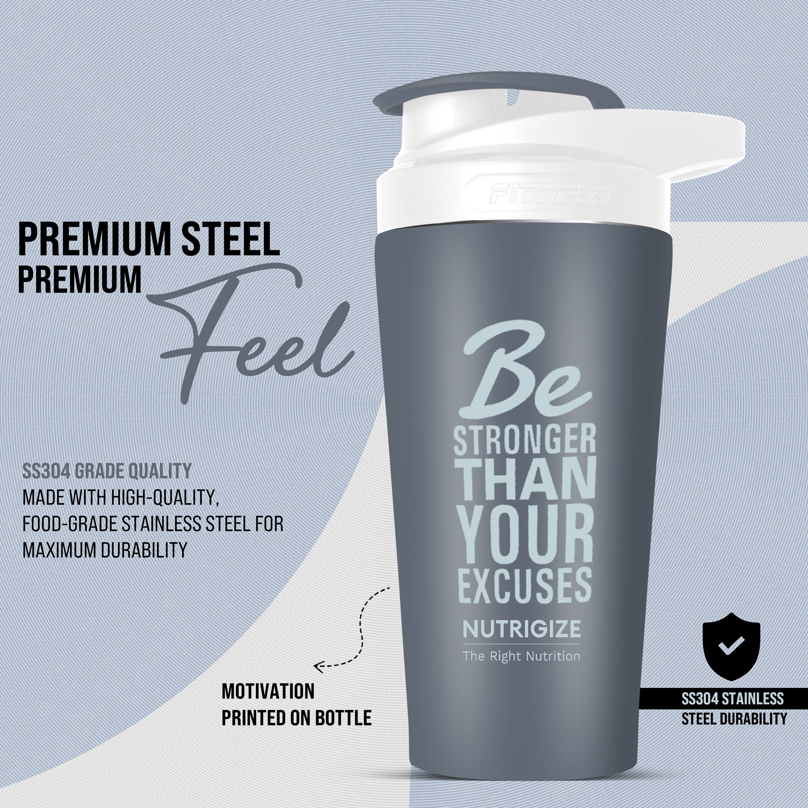Stainless Steel Shaker 700ml – leak proof 304 SS food grade steel