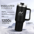 Nutrigize Stainless Steel Tumbler with Straw (Hot & Cold), 1200 ml