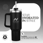Nutrigize Stainless Steel Tumbler with Straw (Hot & Cold), 1200 ml
