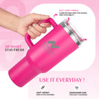 Nutrigize Stainless Steel Tumbler with Straw (Hot & Cold), 1200 ml