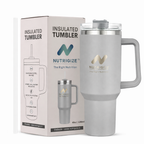 Nutrigize Stainless Steel Tumbler with Straw (Hot & Cold), 1200 ml