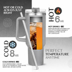 Nutrigize Stainless Steel Tumbler with Straw (Hot & Cold), 1200 ml