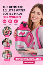 Sports Gallon Water Bottle 2.2 Litre | BPA Free Leak Proof Gym Gallon Water Bottle for Men & Women