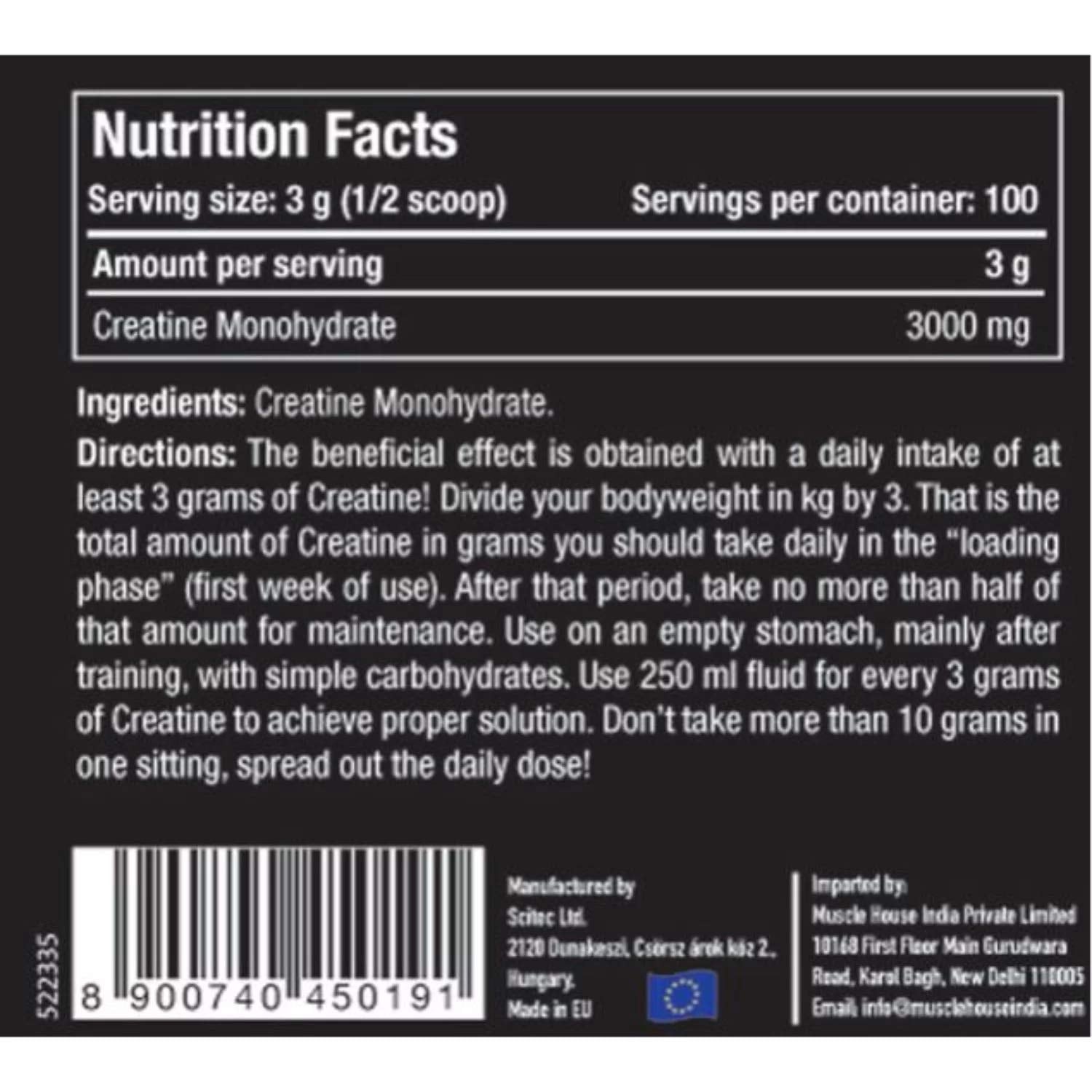 One Science Micronized Creatine Monohydrate Powder, 300gm, 100 servings