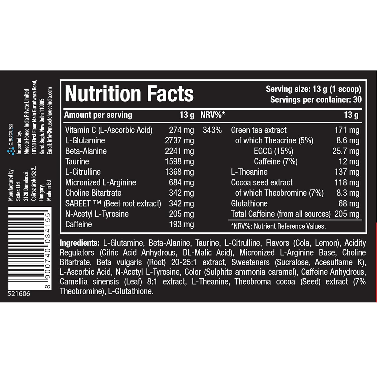 One Science Ghost Pre workout, 30 servings