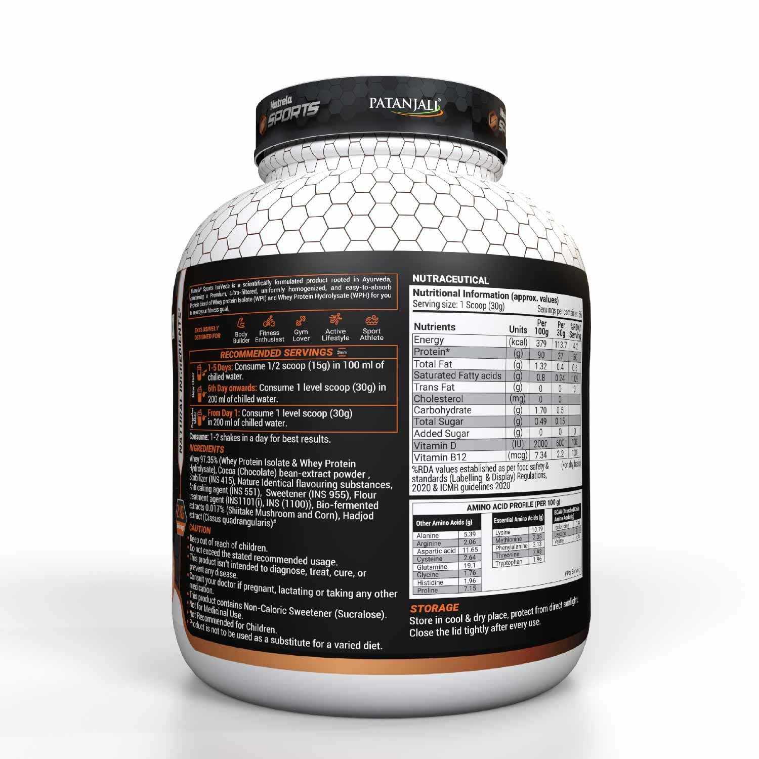 Patanjali Nutrela IsoVeda IsoPure Gold Whey Isolate Powder