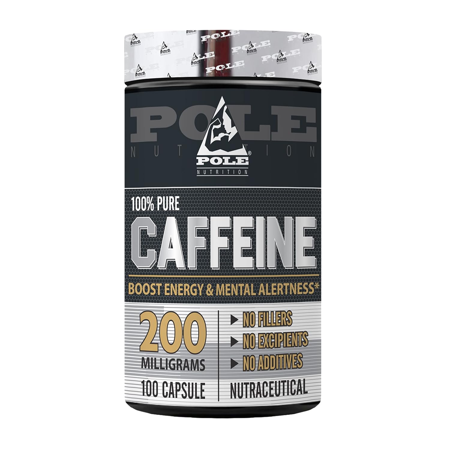 Pole Nutrition 100% Pure Caffeine 200mg, 100 caps – Nutrigize