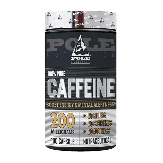 Pole Nutrition 100% Pure Caffeine 200mg, 100 caps