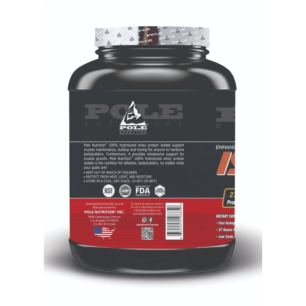 Pole Nutrition Isolate 100% Hydrolized Whey Protein, 5 lbs