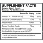 Pole Nutrition Nitric Oxide Supplement Facts Table