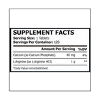 Pole Nutrition L-Arginine 1000mg 120 Tablets - Pole Nutrition -