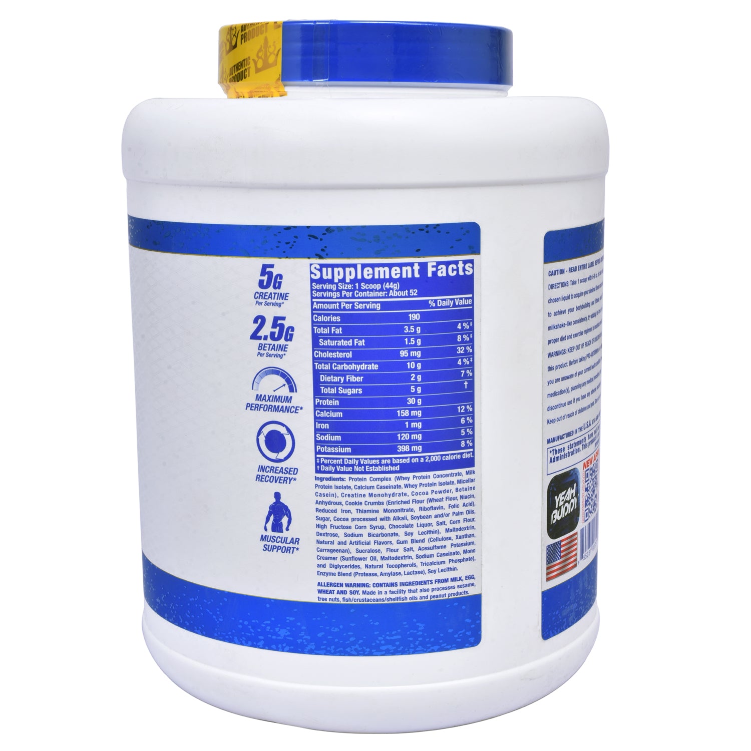 Ronnie Coleman Pro Antium Chocolate flavor supplement facts
