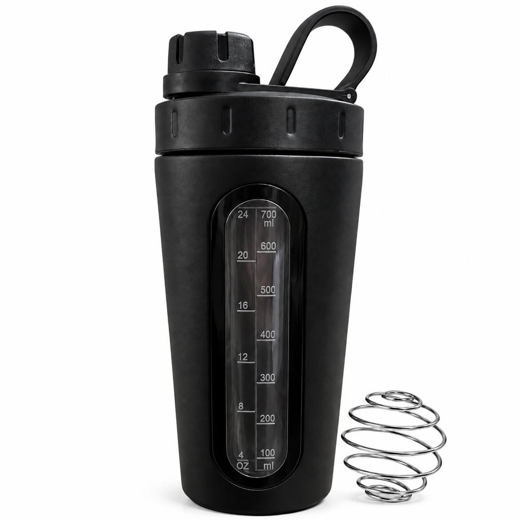Nutrigize Stainless Steel Shaker Bottle 700ml with Measurement Window