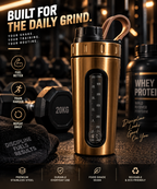 Nutrigize Stainless Steel Shaker Bottle 700ml with Measurement Window