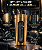 Nutrigize Stainless Steel Shaker Bottle 700ml with Measurement Window