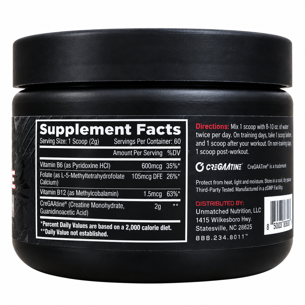 Unmatched CreGAAtine Powder – Unflavoured, 120g, 60 Servings