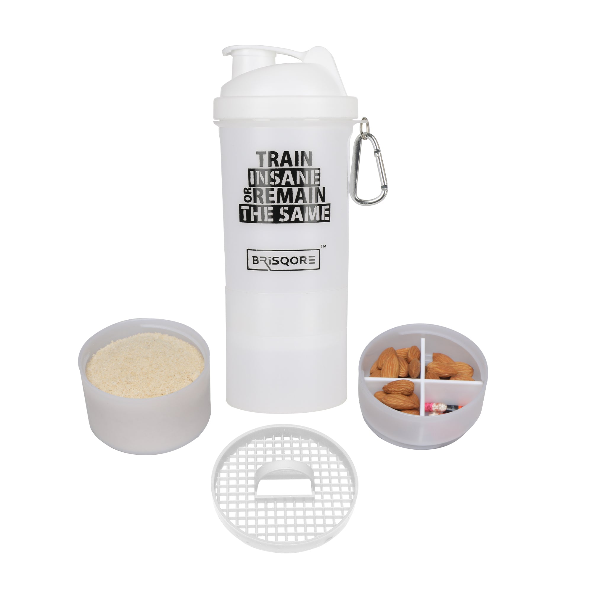 Nutrigize Protein Shaker bottle with 2 extra storage compartment (600 ml)