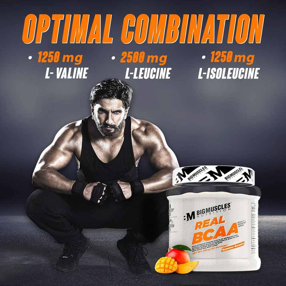 BigMuscles Real BCAA, 250 gm, 50 Servings