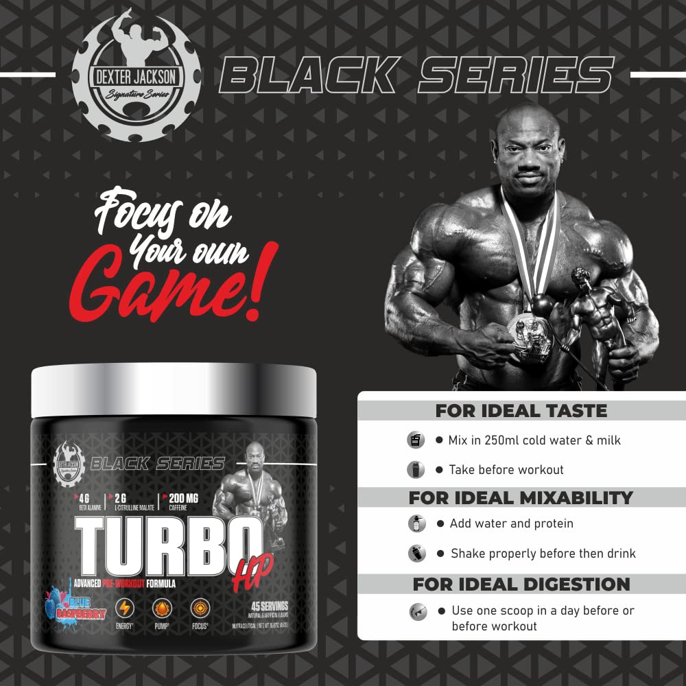 Dexter Jackson Black Series Pre Workout Turbo Hp 45 Servings - Dexter Jackson -