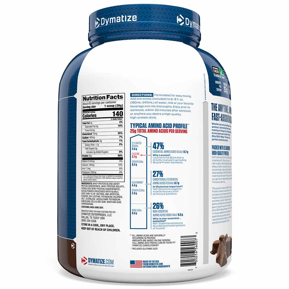 Dymatize Elite 100% Whey Protein Powder 5 lbs - Dymatize - Dym_EliteWhey_Choc