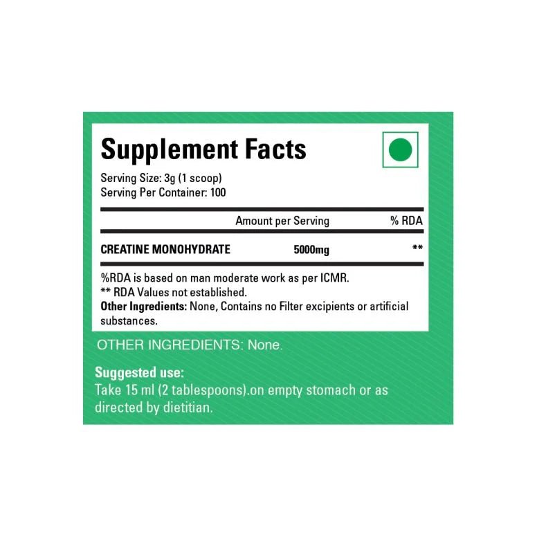Gibbon Nutrition Creatine Monohydrate Supplement Facts