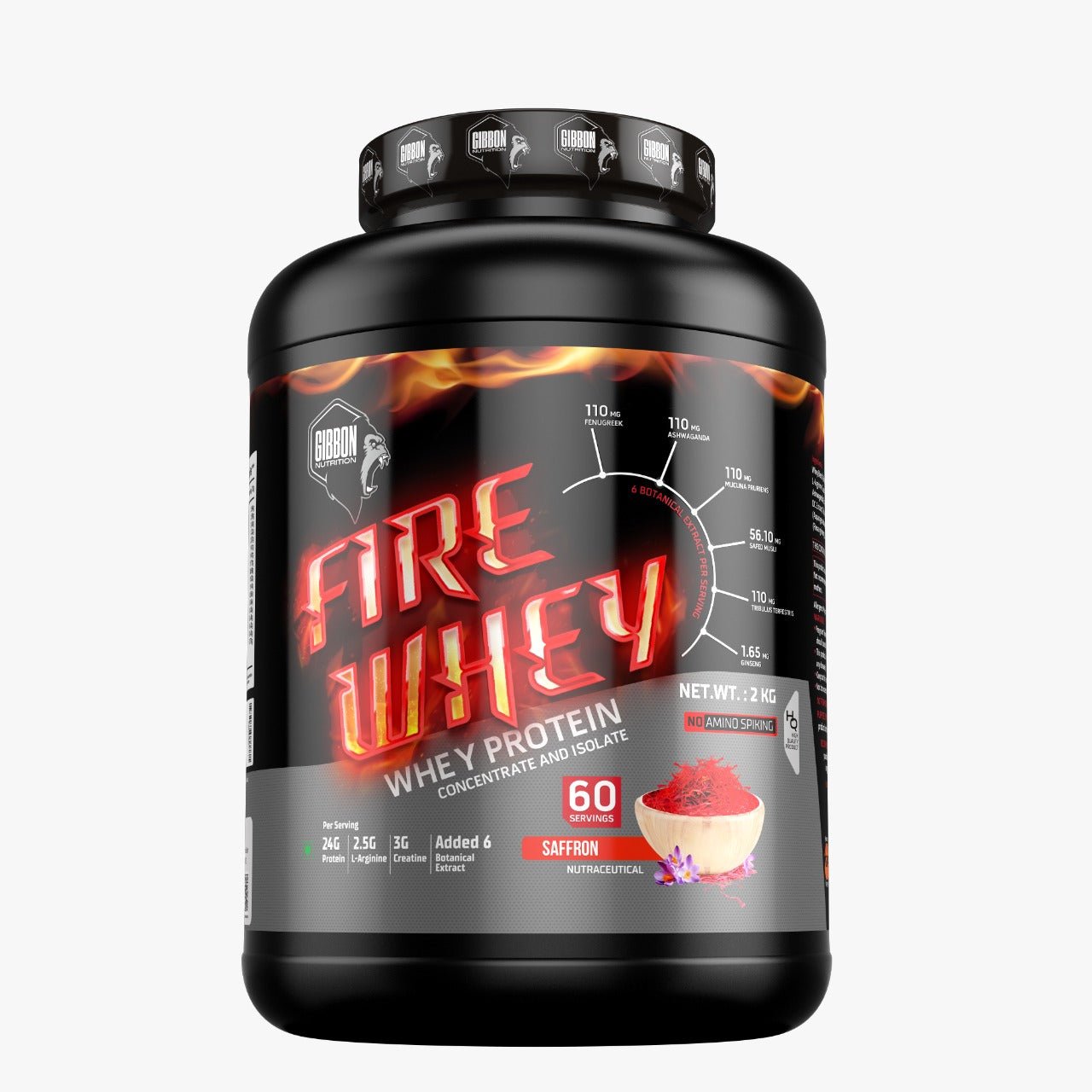 Gibbon Nutrition Fire Whey Protein, 2kg, 60 servings - Gibbon Nutrition -