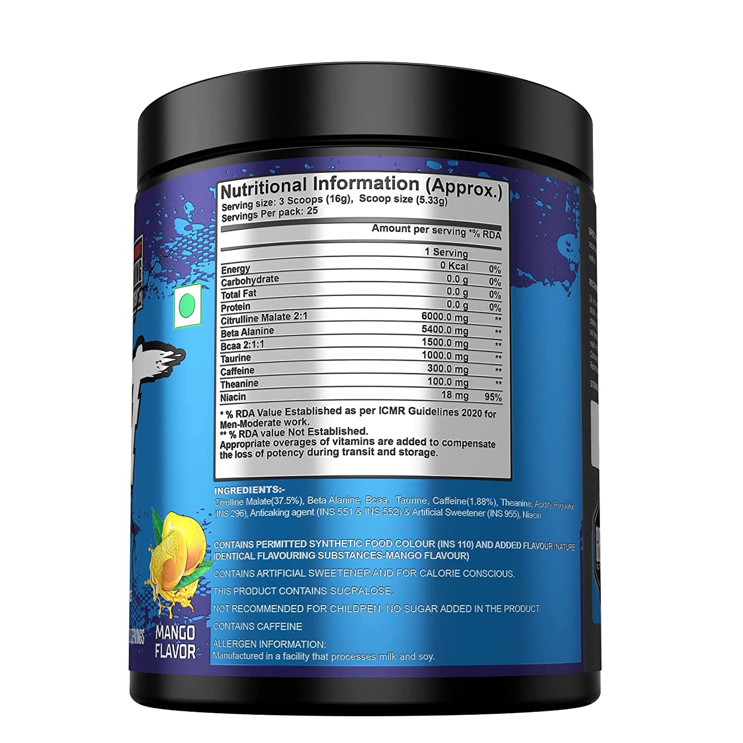 Gibbon Nutrition Jolt Xtreme Pre workout, 25 servings