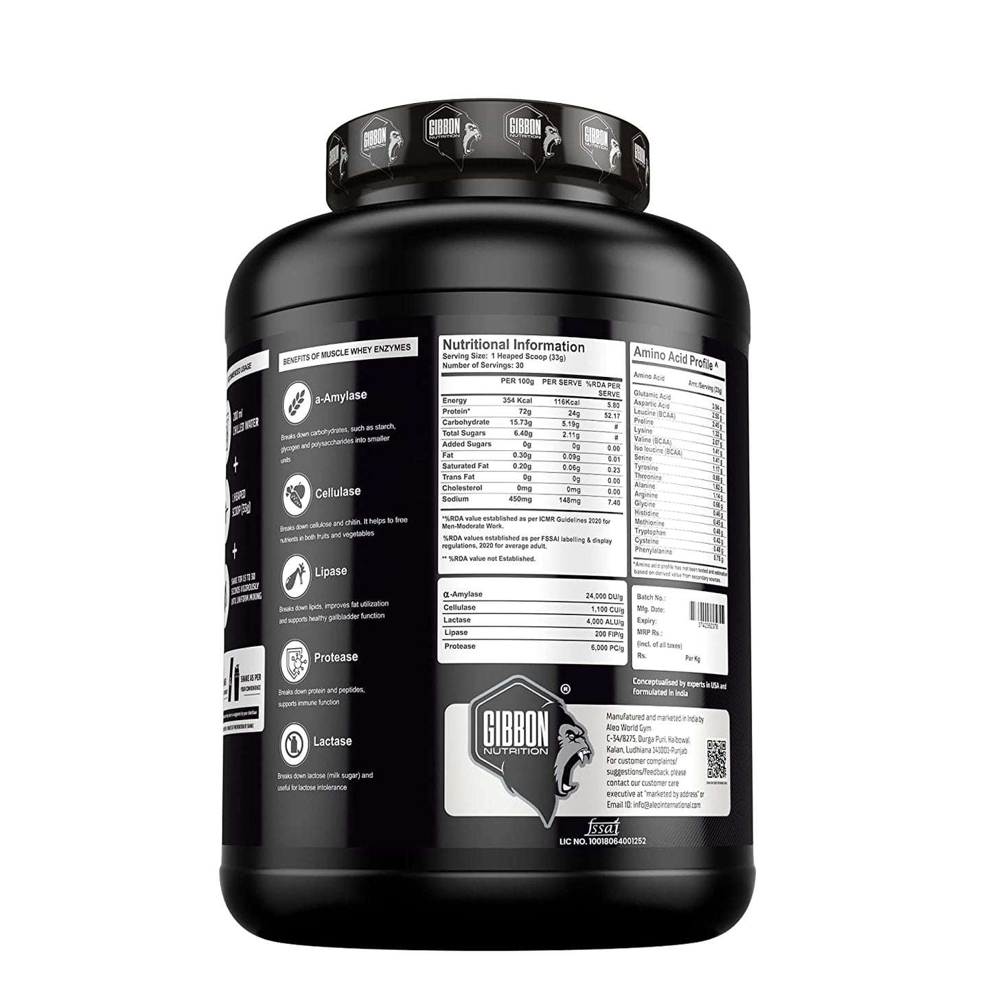 Gibbon Nutrition Muscle Whey Protein Powder 1kg