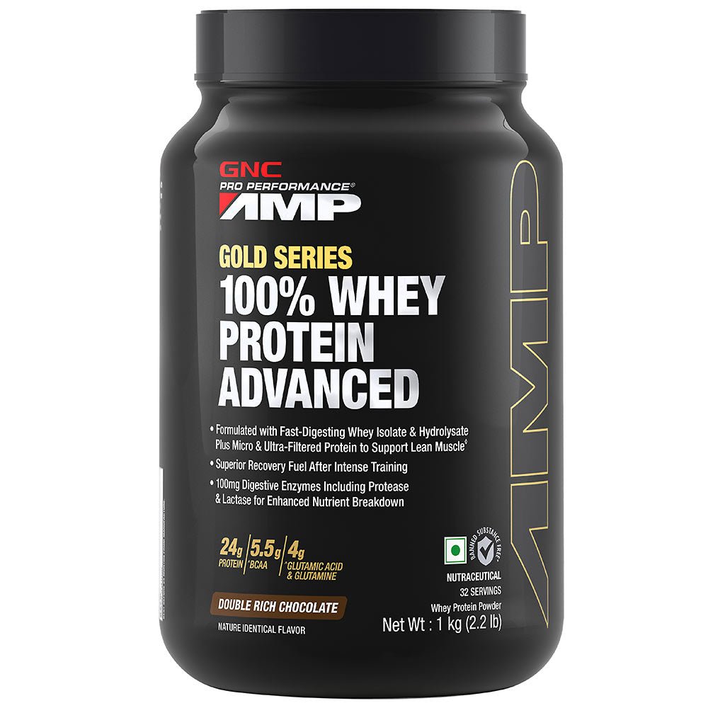 GNC AMP Gold Series 100% Whey Protein Advanced | Double Rich Chocolate - GNC -