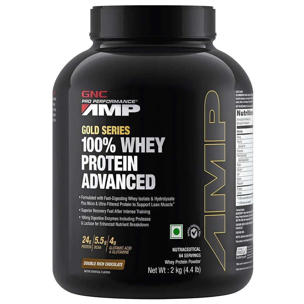 GNC AMP Gold Series 100% Whey Protein Advanced | Double Rich Chocolate - GNC -