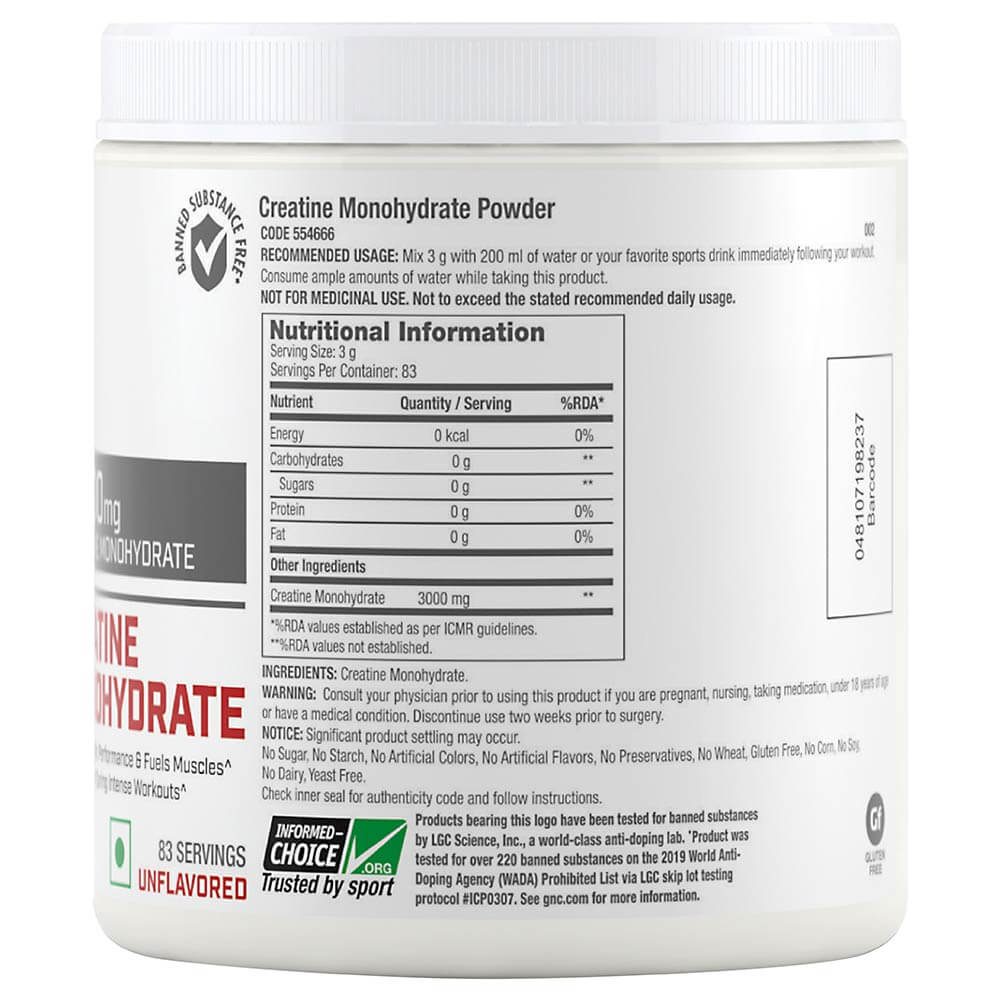 GNC Creatine Monohydrate 250gm - GNC - GNC_Creatine