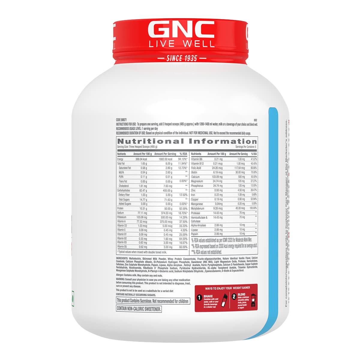 GNC Pro Performance Weight Gainer 3kg