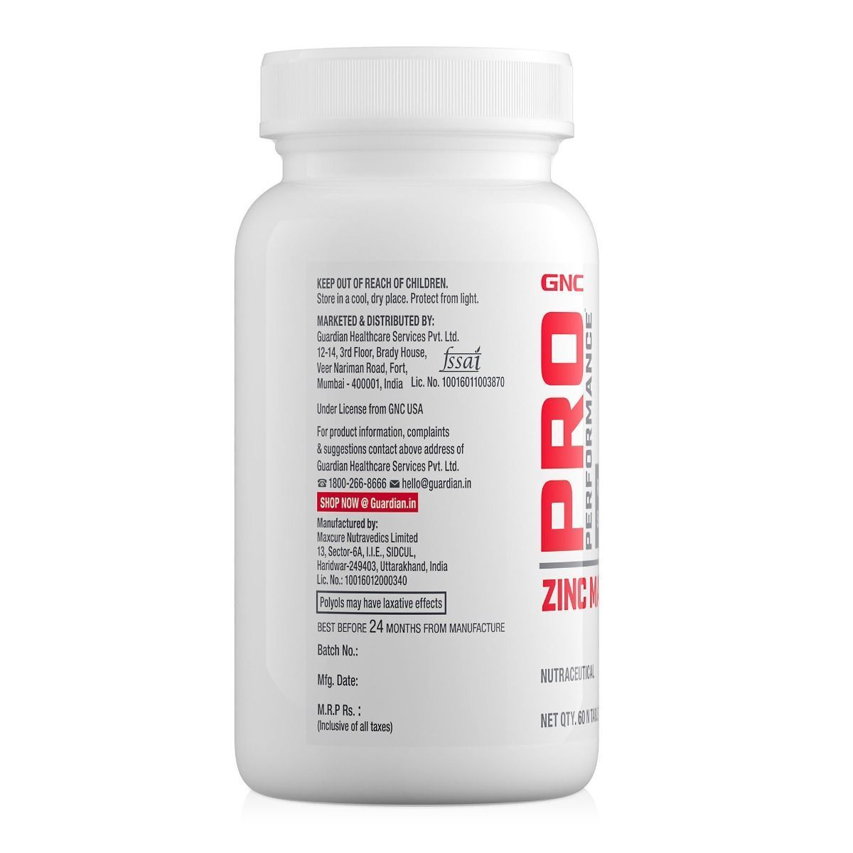 GNC Pro Performance ZMA 60 Tablets - GNC - GNC_ZMA_60