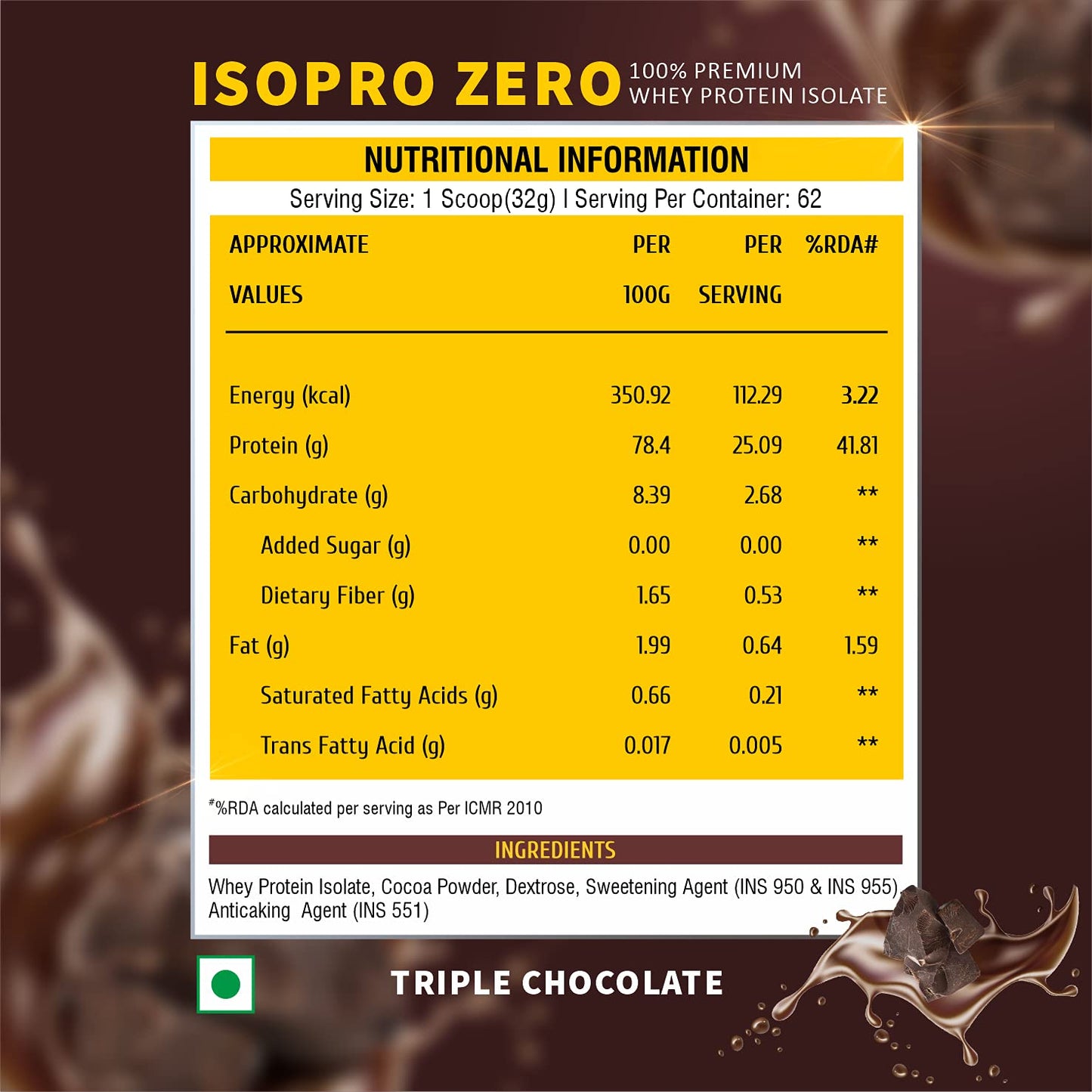 Healthfarm Isopro Zero Whey Isolate Protein Powder
