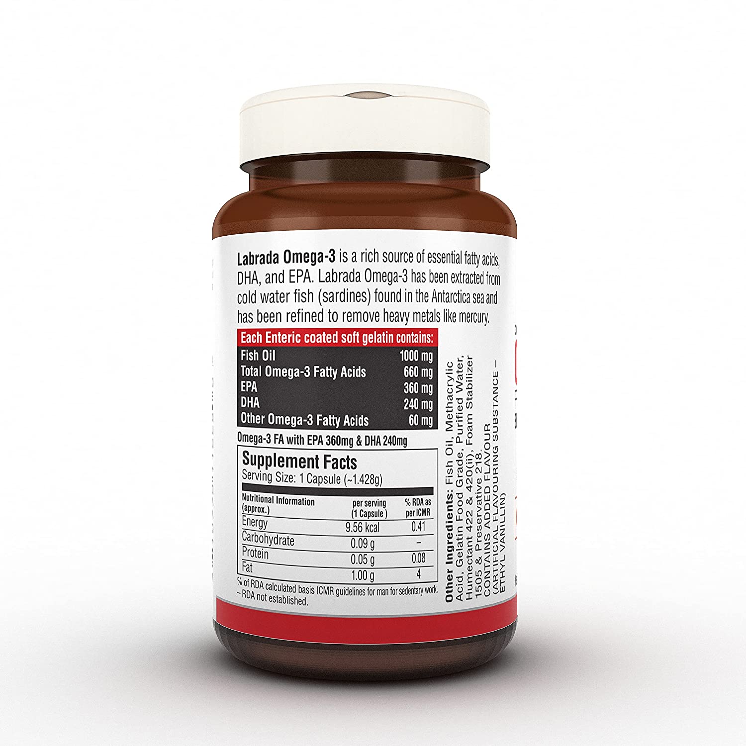 Labrada Double Strength OMEGA 3 Fatty Acid Enteric Coated - 60 Soft Gelatin Capsules