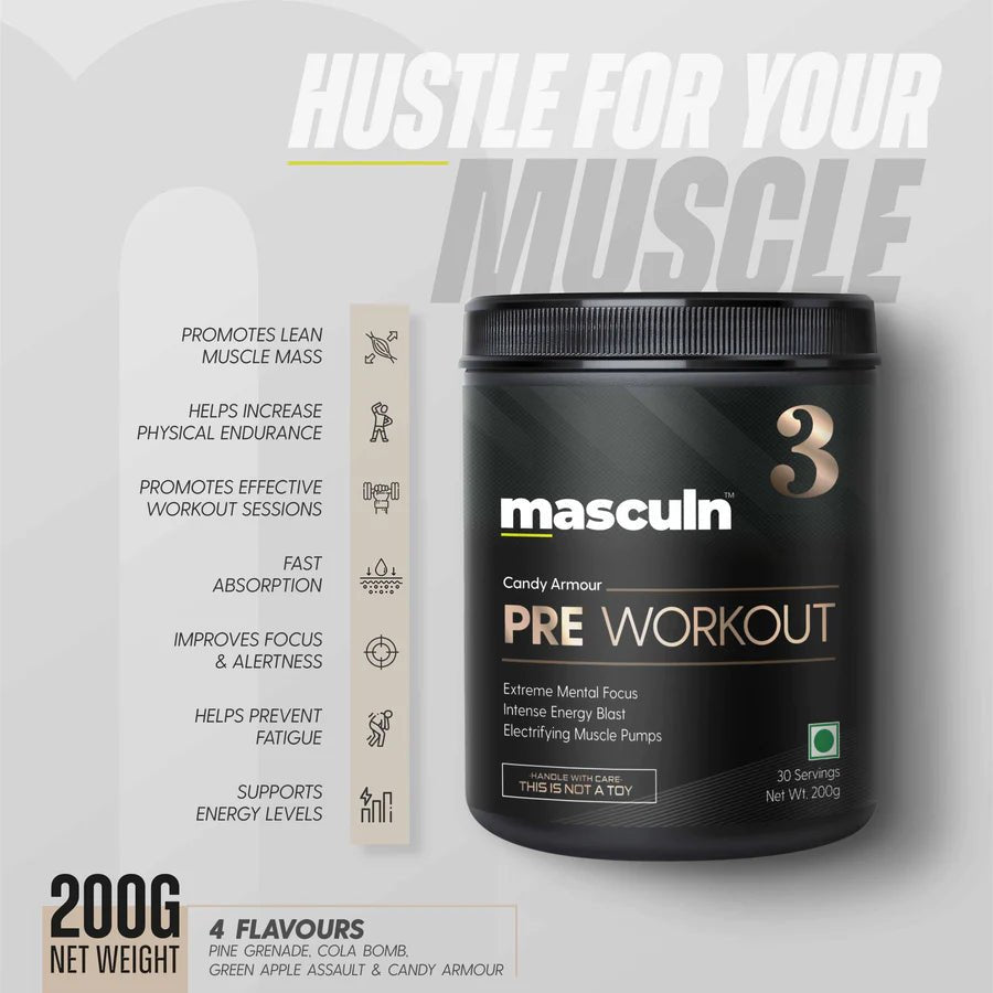 Masculn Pre Workout Supplement For Men & Women 200g - Masculn -
