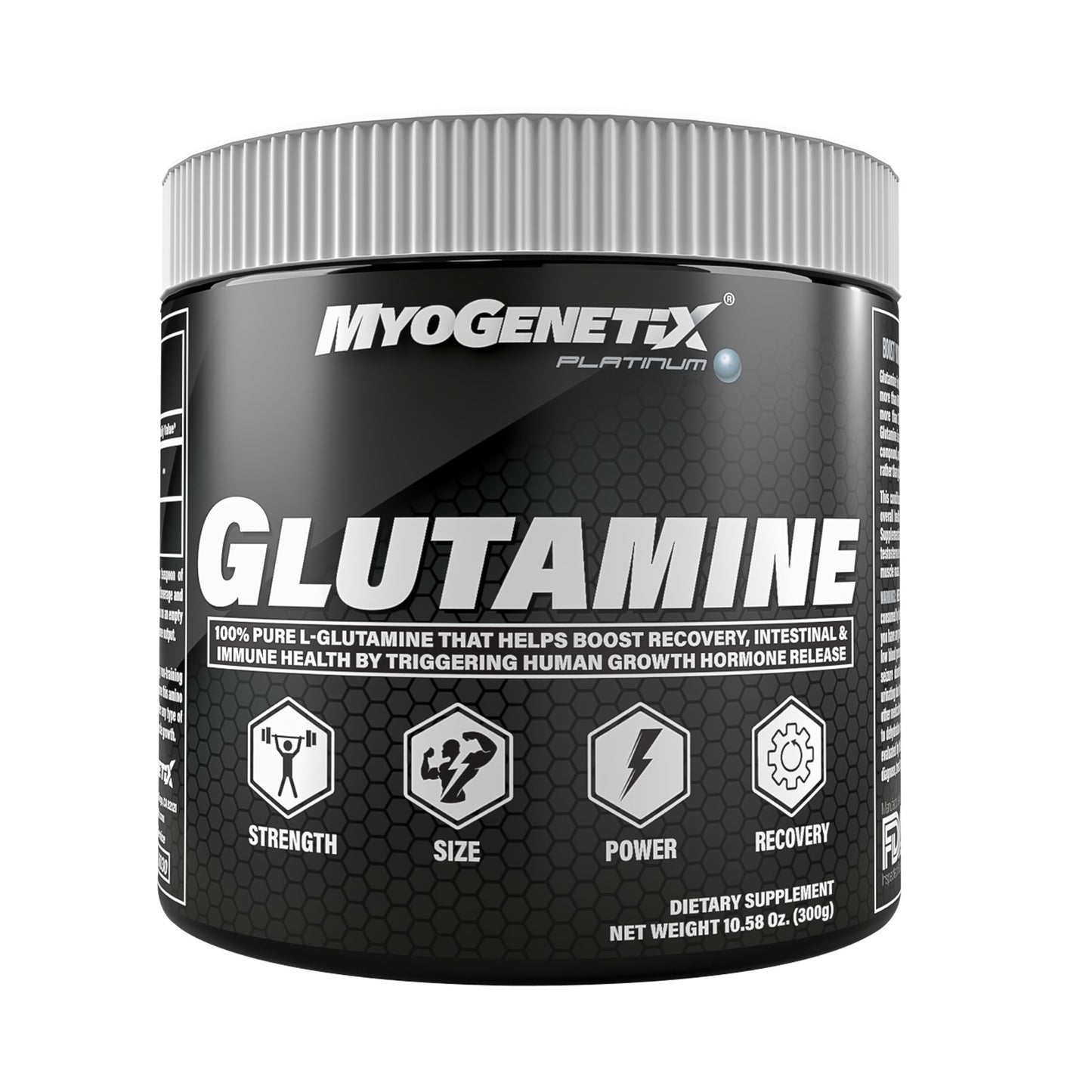 Myogenetix® Platinum Series GLUTAMINE 300 gm, 100 Servings - Myogenetix - Myo_Gluta