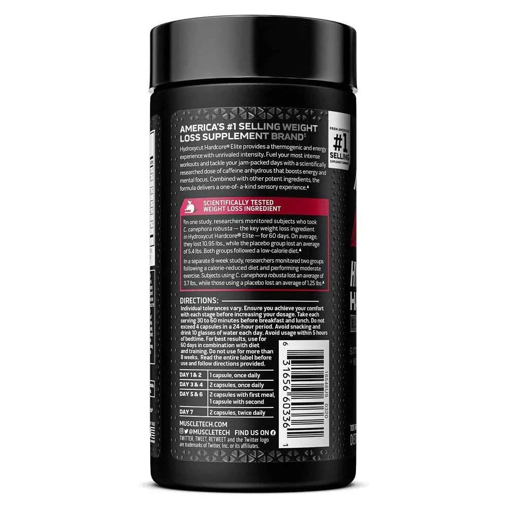 Muscletech Hydroxycut Hardcore Elite | 100 Count | Made in USA - Muscletech -