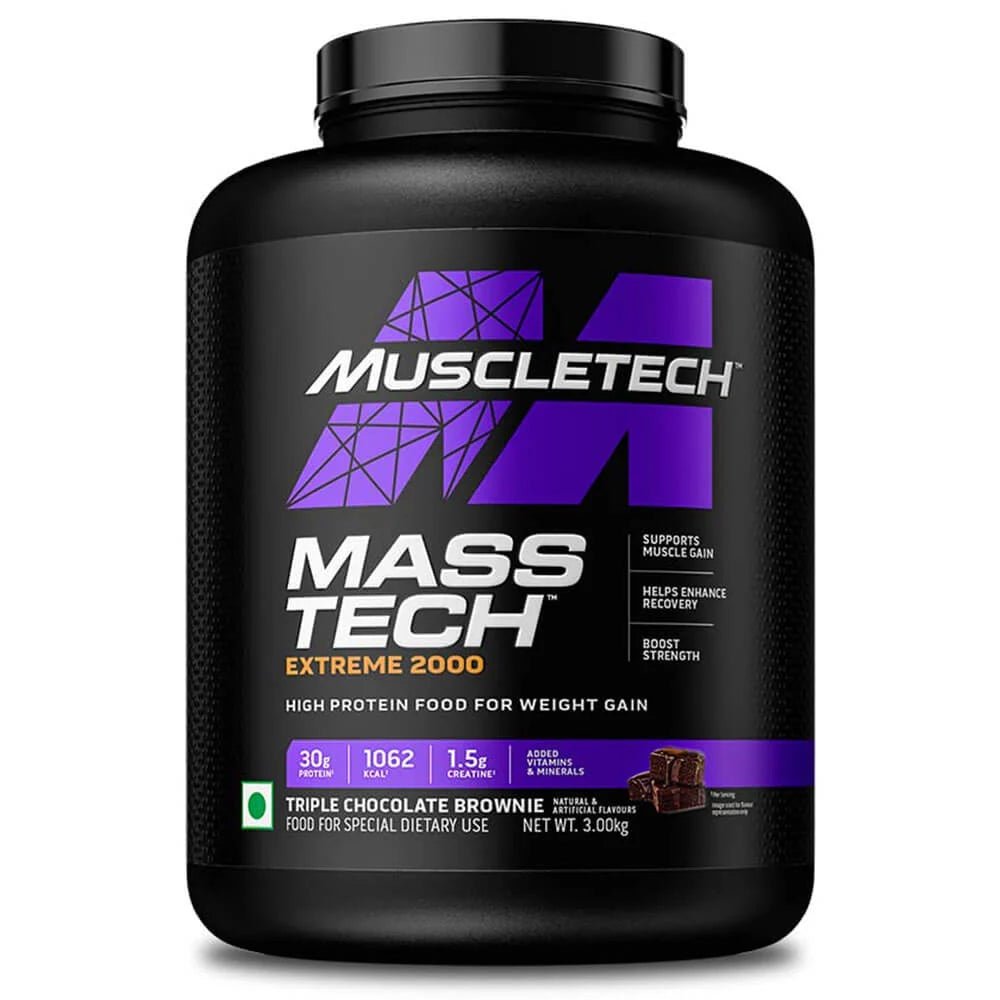 Muscletech Masstech Extreme 2000 Lean Mass Gainer | 3kg | Triple Chocolate Brownie - Muscletech -