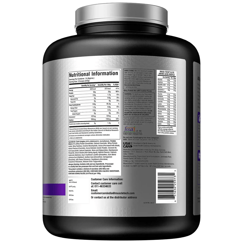 Muscletech Mass Tech Elite 3kg - Muscletech -