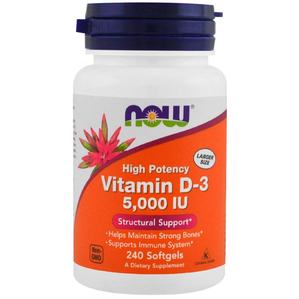 Now Vitamin D3 (5000 IU), 240 softgels