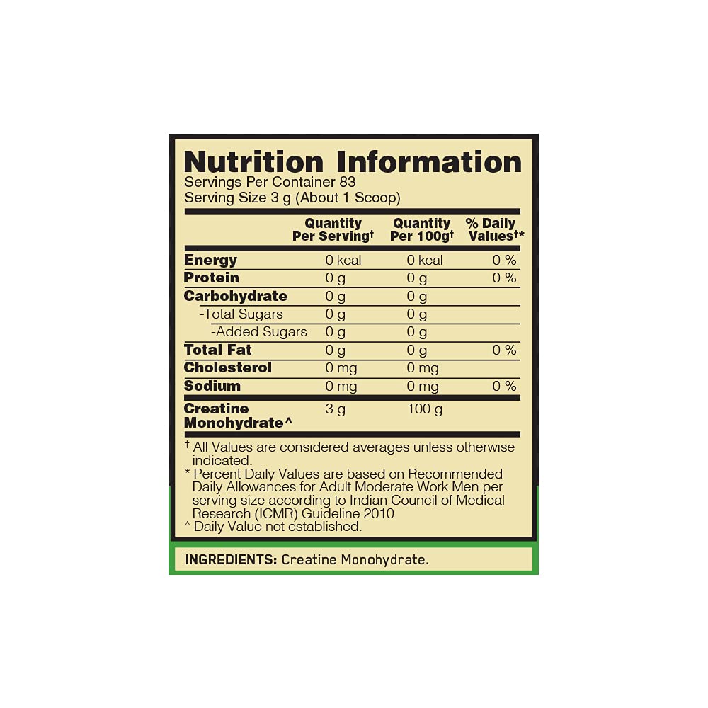 Optimum Nutrition Creatine Monohydrate Powder 250gm