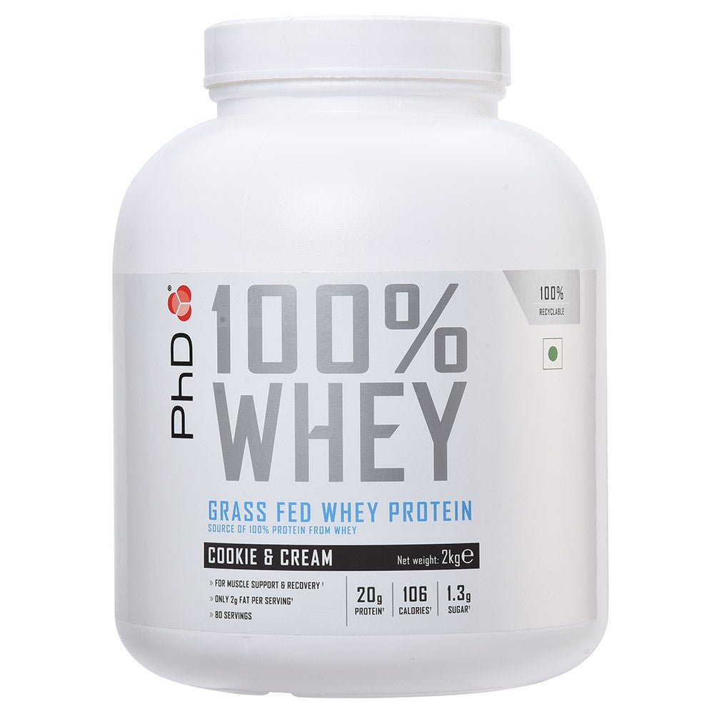 PhD Nutrition 100% Whey Protein Grass Fed, 2 kg - PhD Nutrition -